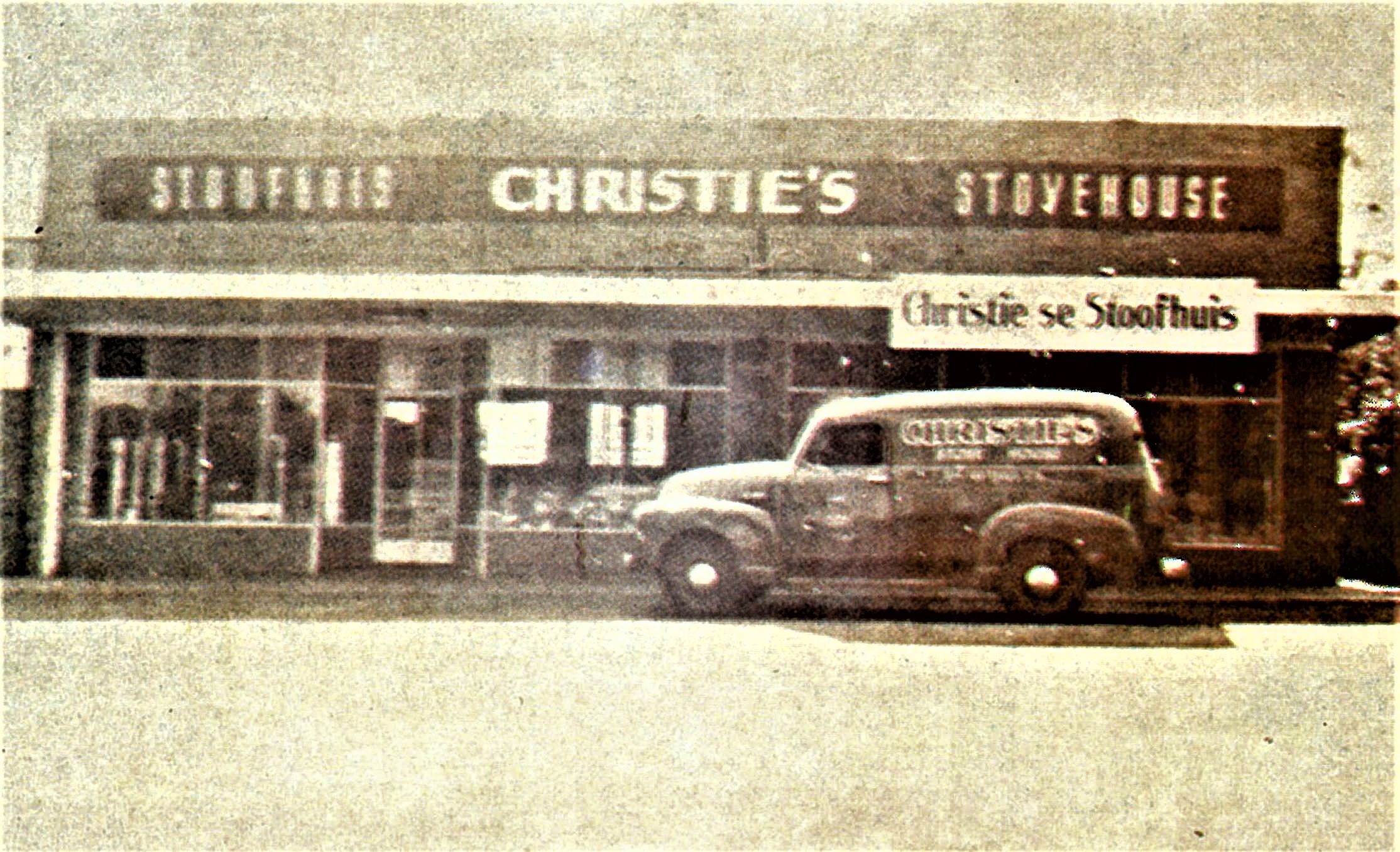 Historic Christie’s Stovehouse storefront and delivery vehicle