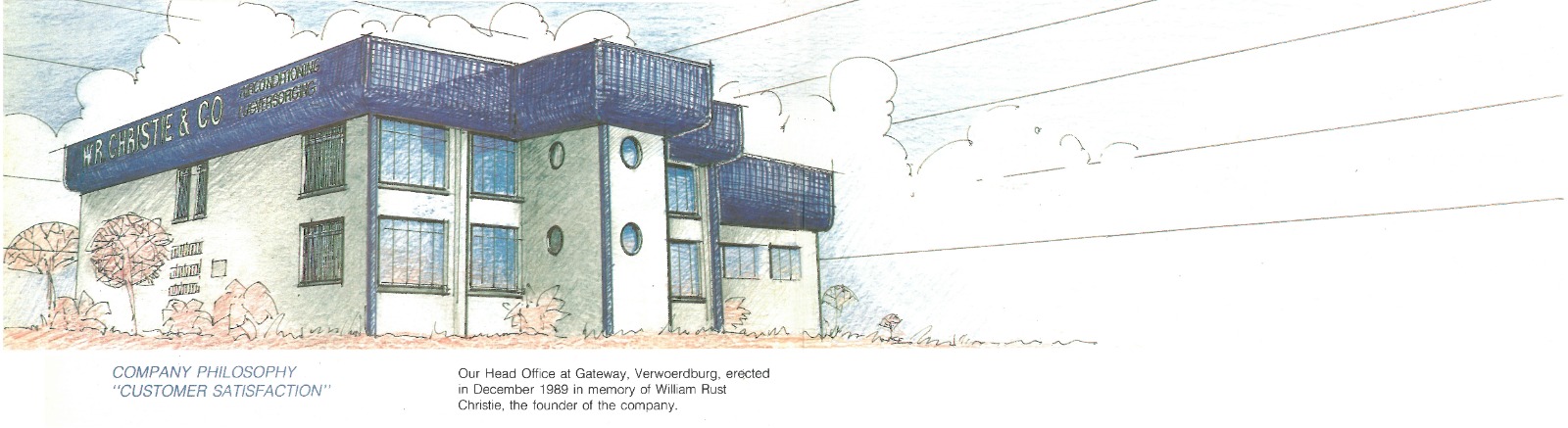 Archival drawing of the Endabou building