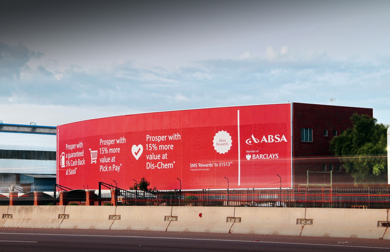 Large format campaign displayed on the WR Christie N1 mega site