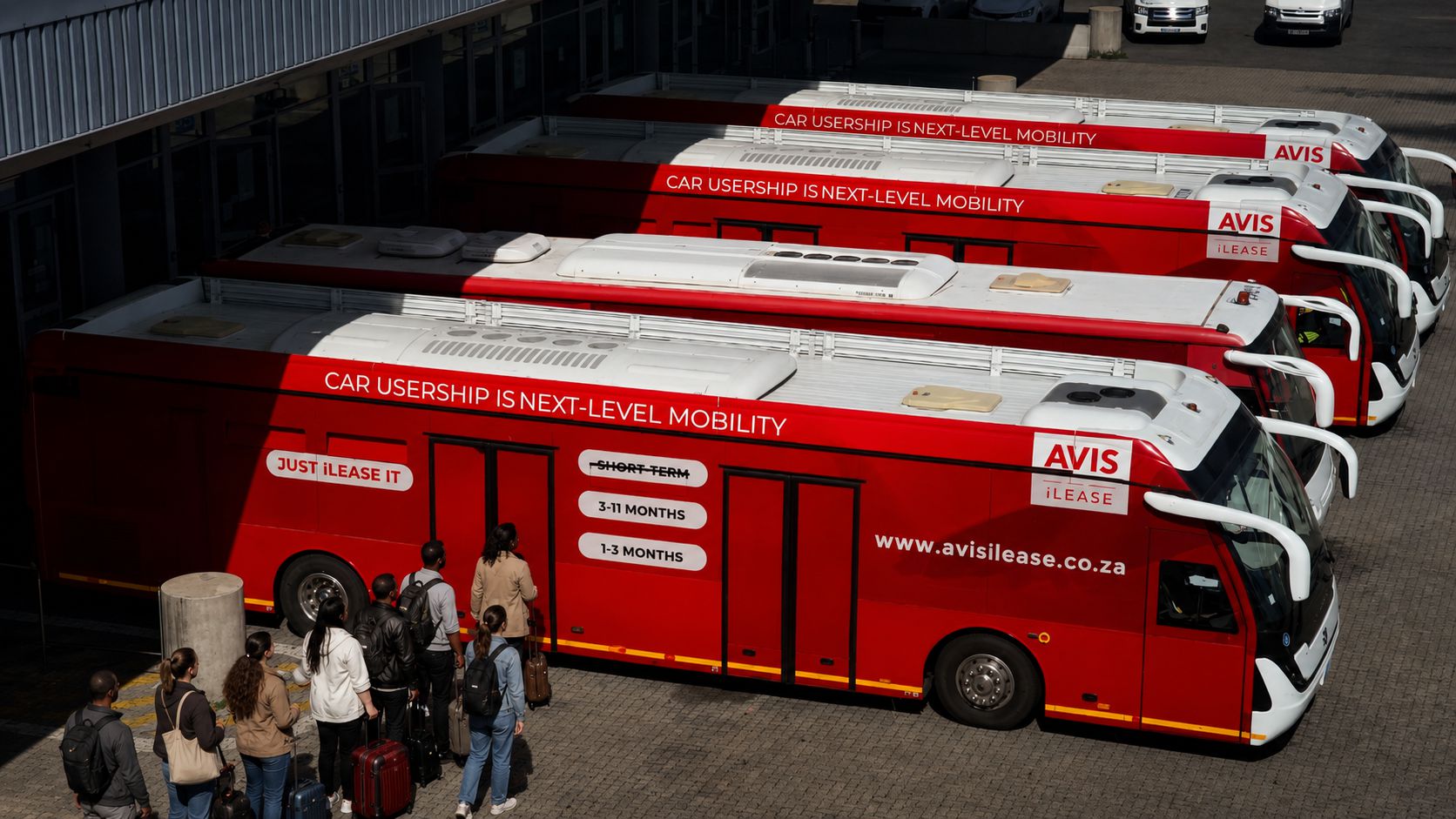 Airport bus advertising at O.R. Tambo International Airport