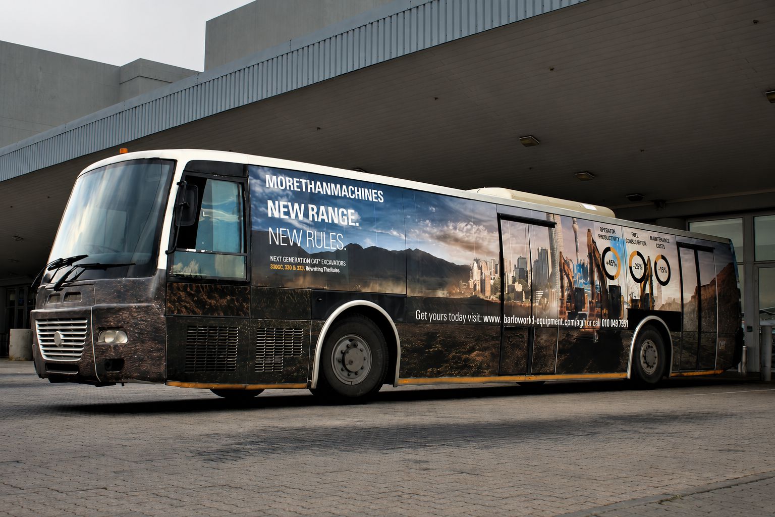 Barloworld exterior airport bus campaign