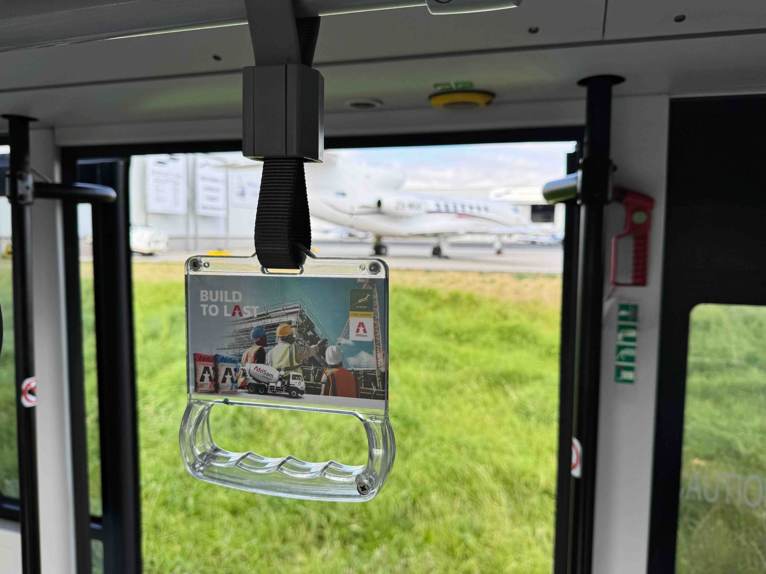 AfriSam interior passenger media campaign