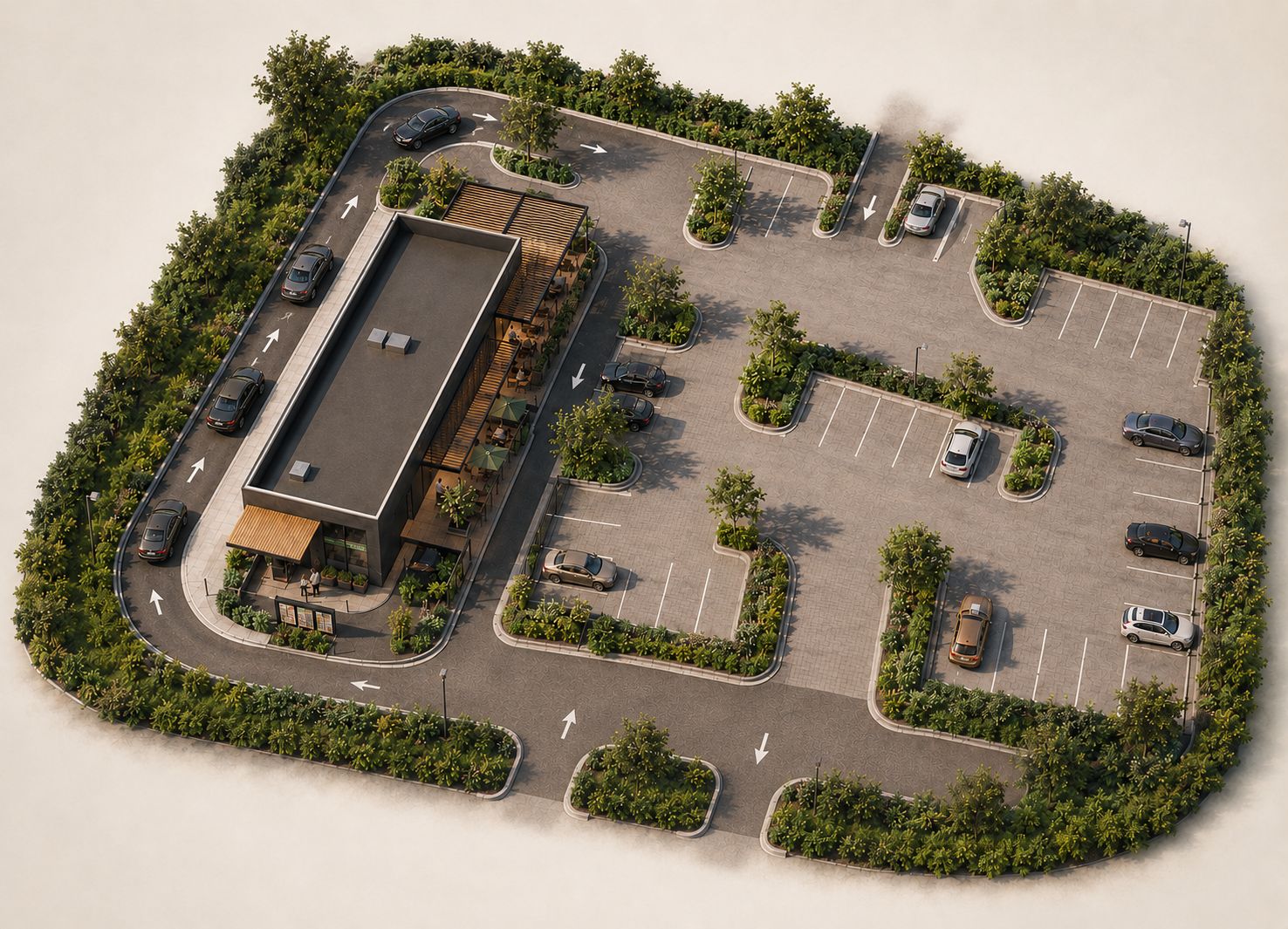 Architectural concept for the Rhodes drive through development